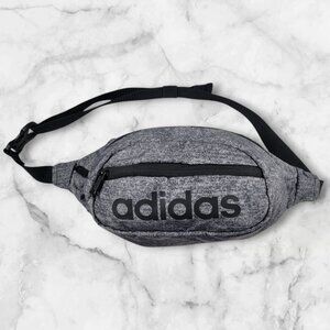 Adidas fanny pack grey heather black‎ adjustable 100% polyester key clip padded